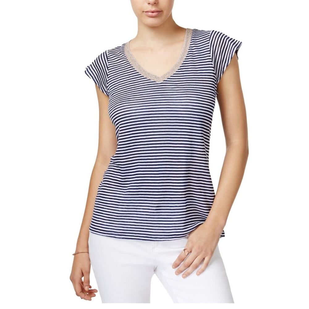 Maison Jules striped v-neck top